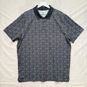 All in Motion Polo Shirt Mens XL Black Grey Paisley Performance Golf